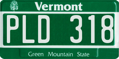VT license plate PLD318