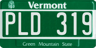 VT license plate PLD319