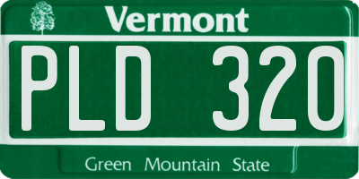 VT license plate PLD320