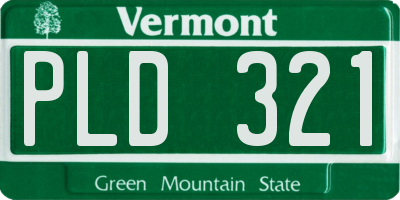 VT license plate PLD321