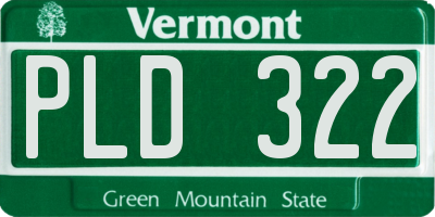 VT license plate PLD322
