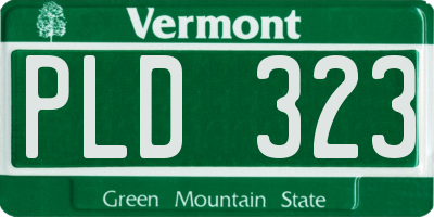 VT license plate PLD323