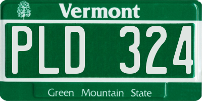 VT license plate PLD324