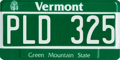 VT license plate PLD325