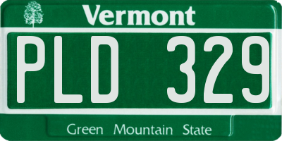 VT license plate PLD329