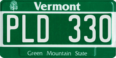 VT license plate PLD330