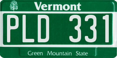 VT license plate PLD331