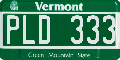 VT license plate PLD333