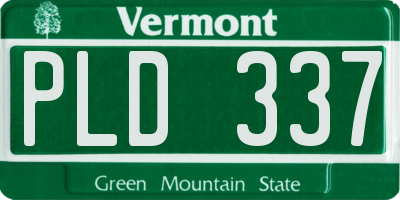 VT license plate PLD337