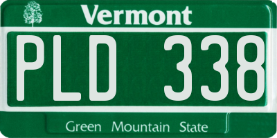 VT license plate PLD338