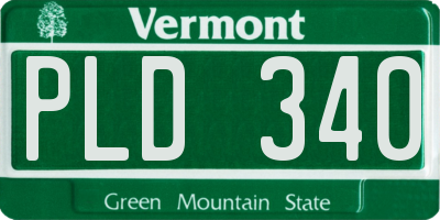 VT license plate PLD340