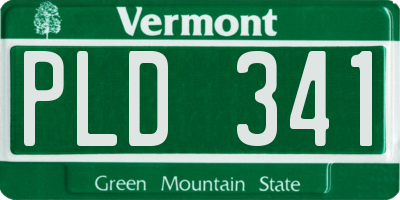 VT license plate PLD341