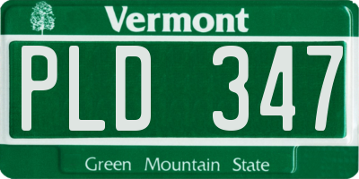 VT license plate PLD347