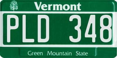 VT license plate PLD348