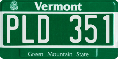 VT license plate PLD351