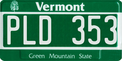 VT license plate PLD353