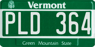 VT license plate PLD364