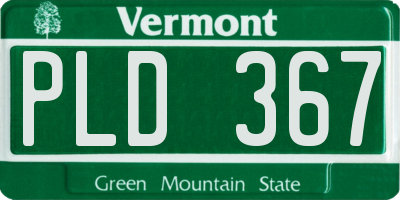 VT license plate PLD367