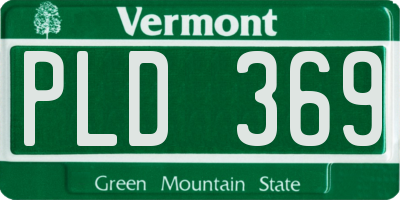 VT license plate PLD369