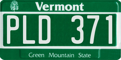 VT license plate PLD371