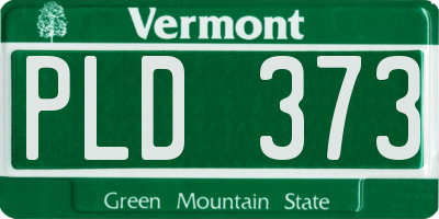 VT license plate PLD373