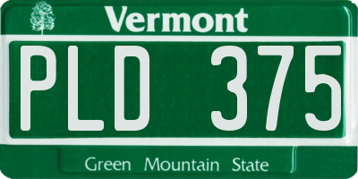 VT license plate PLD375