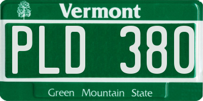VT license plate PLD380