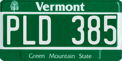 VT license plate PLD385