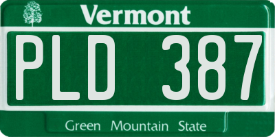 VT license plate PLD387