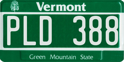 VT license plate PLD388
