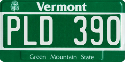 VT license plate PLD390