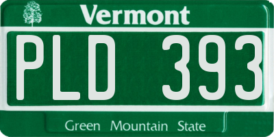 VT license plate PLD393