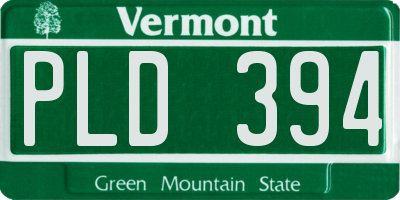 VT license plate PLD394