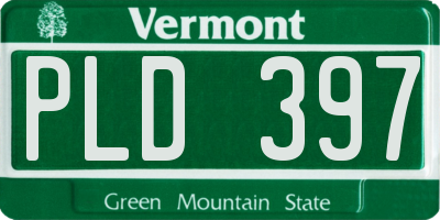 VT license plate PLD397