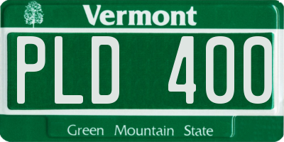 VT license plate PLD400