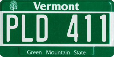 VT license plate PLD411