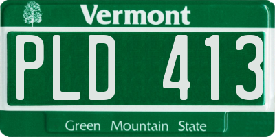 VT license plate PLD413