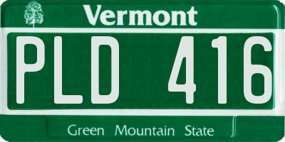 VT license plate PLD416