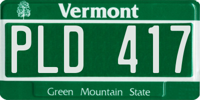 VT license plate PLD417