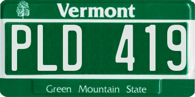 VT license plate PLD419