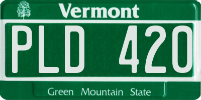 VT license plate PLD420