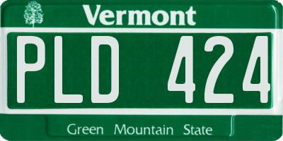 VT license plate PLD424