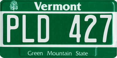 VT license plate PLD427