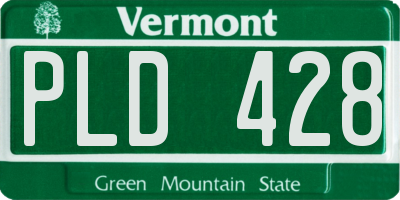 VT license plate PLD428