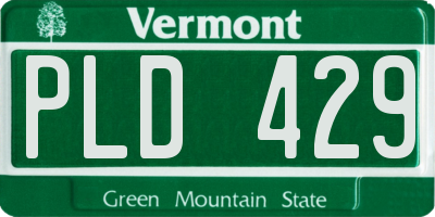 VT license plate PLD429