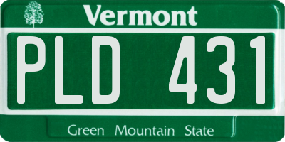 VT license plate PLD431