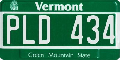 VT license plate PLD434