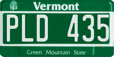 VT license plate PLD435