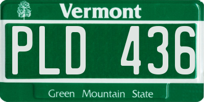 VT license plate PLD436