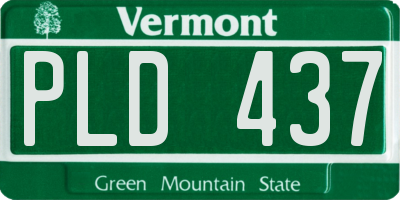 VT license plate PLD437